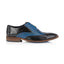 Derry Mens Leather Brogue Shoe - Navy/Sky Blue - Amen Shoes