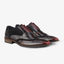 Men's Leather Brogue Shoe in Navy – Close-up Stitching