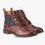 Men’s navy leather lace-up brogue shoes - side view