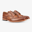 Men’s navy leather lace-up brogue shoes - toe cap focus