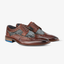 Men's Leather Brogue Shoe in Navy – Full Pair Display