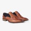 Men's Leather Brogue Shoe in Navy – Back View