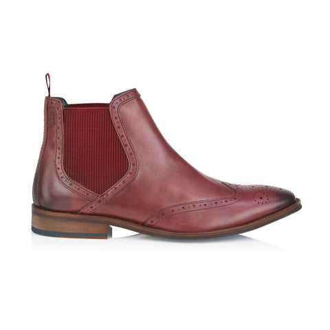 Mens Leather Brogue Chelsea Boot