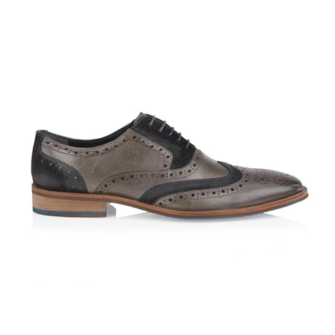 Mens Leather Two Tone Brogue Shoe