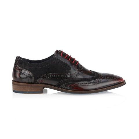 Mens Leather Two Tone Brogue Shoe