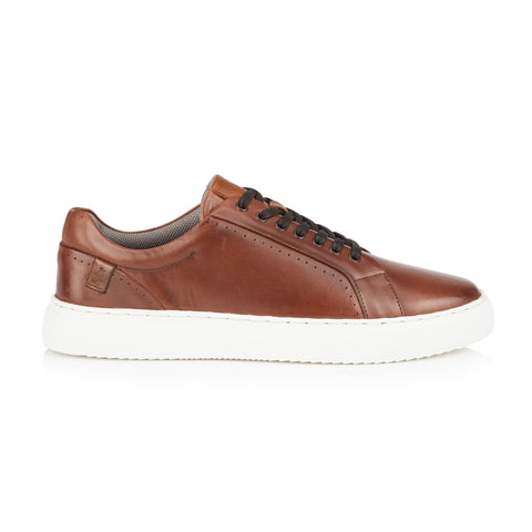 Mens Leather Cup Sole Trainer