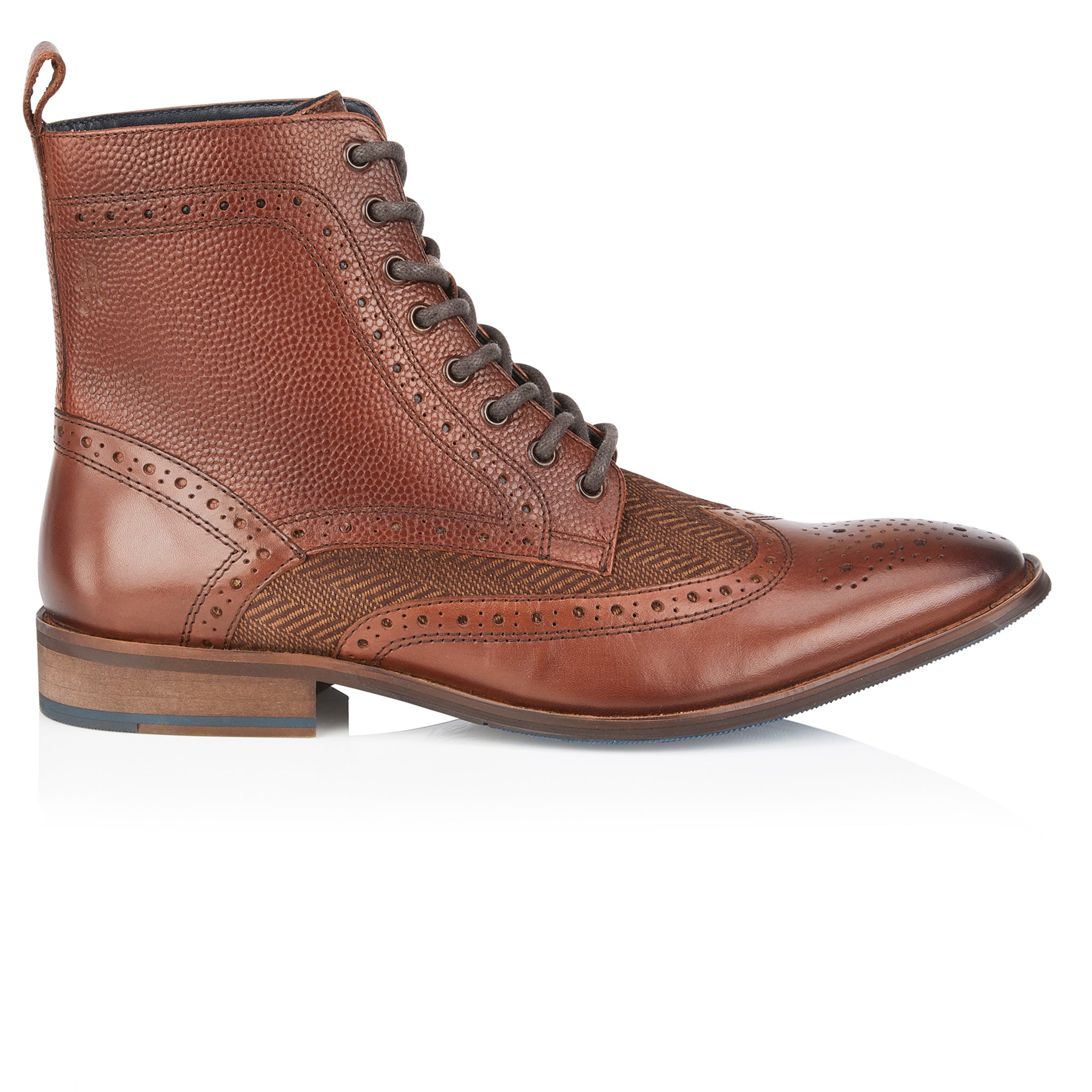 Adare Mens Leather Lace up Brogue Boot