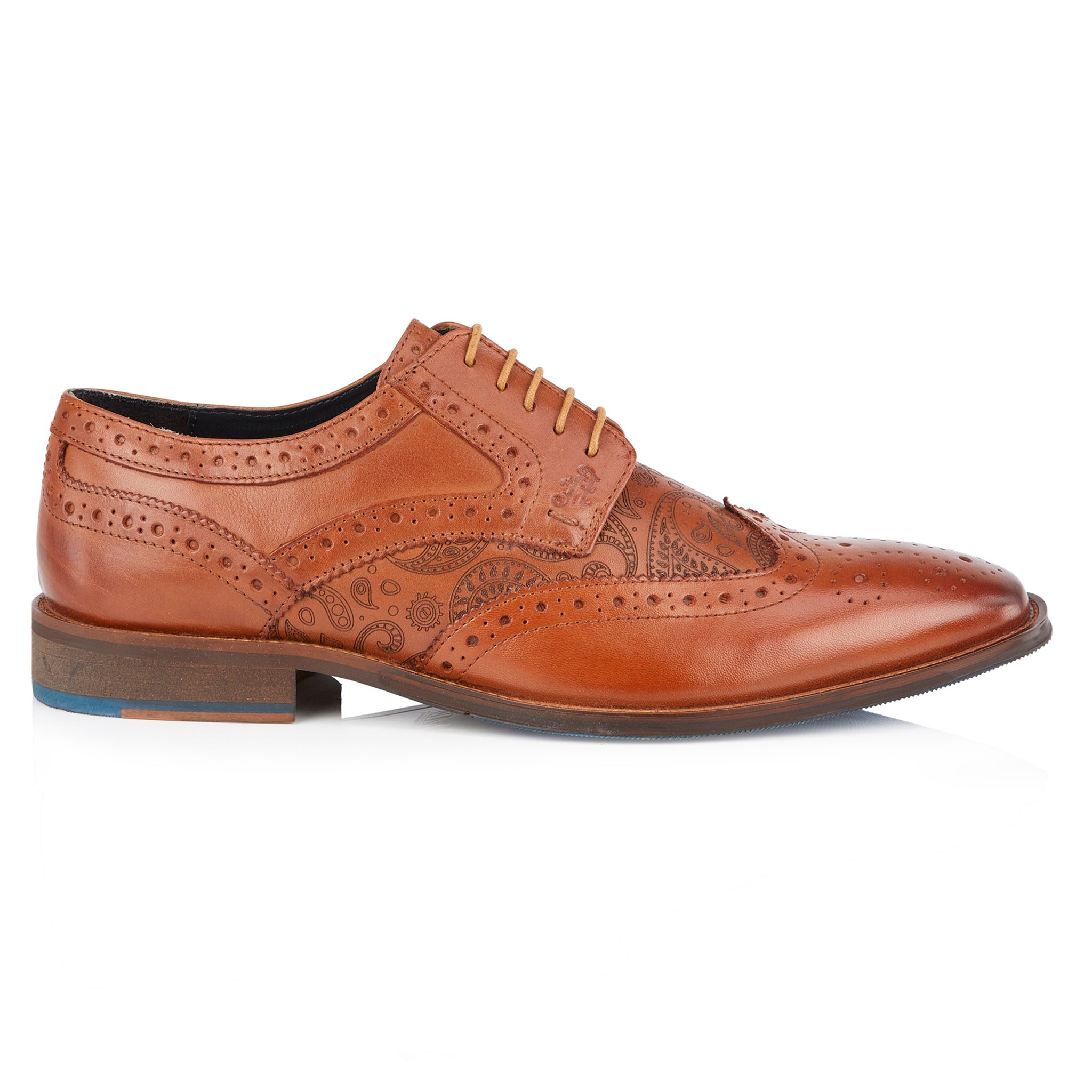 Cashel Mens Leather Paisley Laser Brogue Shoe
