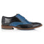 Derry Mens Leather Brogue Shoe - Navy/Sky Blue