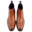 Bray Mens Leather Brogue Chelsea Boot - Tan/Purple