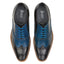 Derry Mens Leather Brogue Shoe - Navy/Sky Blue