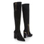 Christina Womens Luxe Suede Gold Accents Knee-High Boots