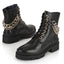 Roxxane Womens Croc-Effect Chain Ankle Boot