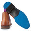 Bray Mens Leather Brogue Chelsea Boot - Tan/Purple