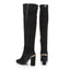 Christina Womens Luxe Suede Gold Accents Knee-High Boots