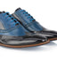 Derry Mens Leather Brogue Shoe - Navy/Sky Blue