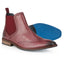 Bray Mens Leather Brogue Chelsea Boot - Wine