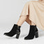 Alicia Womens Leather Block Heel Boot