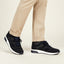 Cameron Mens Suede Leather Dress Trainers - Navy