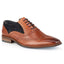 Derry Mens Leather Brogue Shoe - Brown/Navy