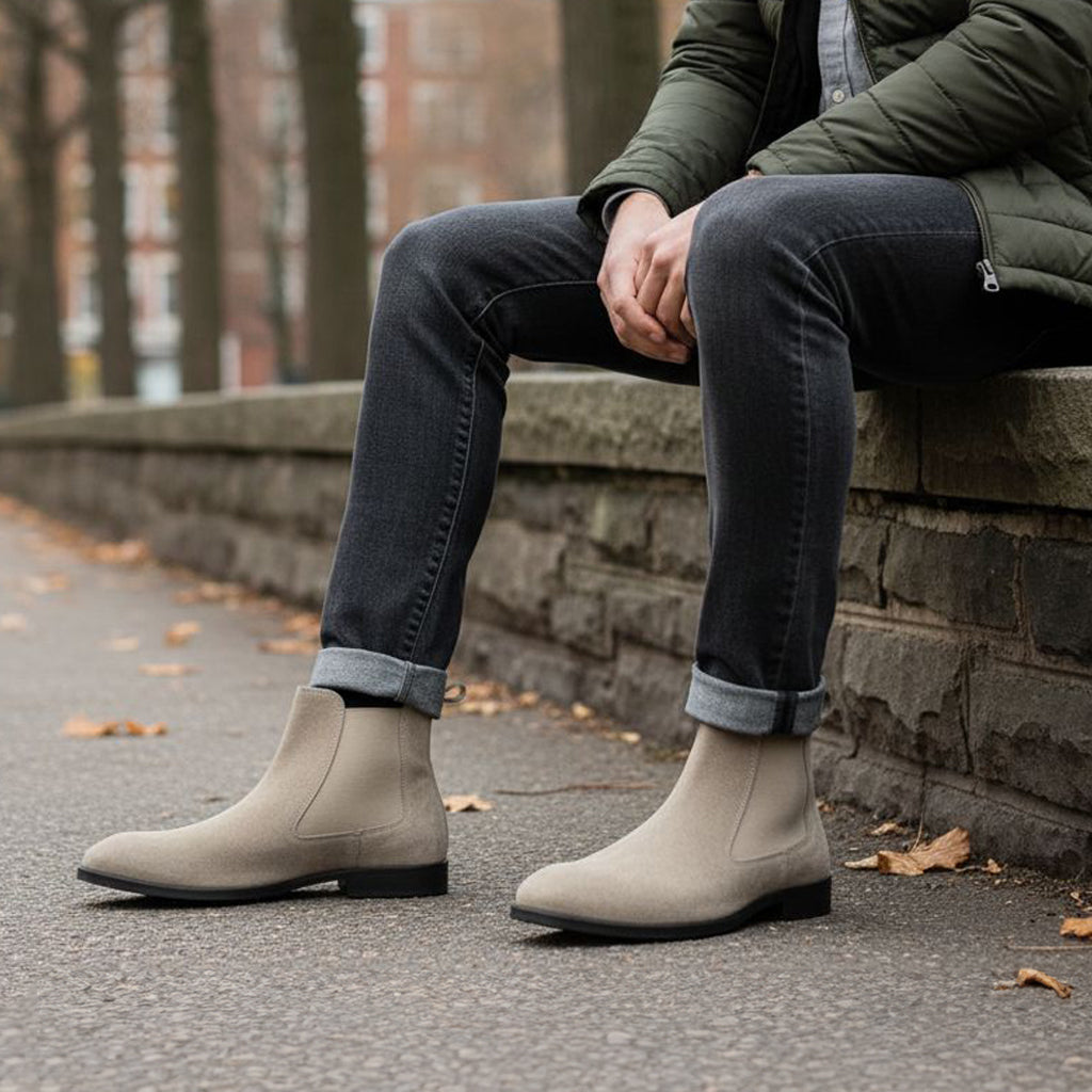 Dundalk Mens Leather Chelsea Boot - Sand