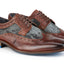 Ennis Mens Leather Designer Brocade Shoe - Tan/Silver