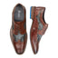 Ennis Mens Leather Designer Brocade Shoe - Tan/Silver