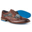 Ennis Mens Leather Designer Brocade Shoe - Tan/Silver