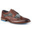 Ennis Mens Leather Designer Brocade Shoe - Tan/Silver