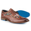 Ennis Mens Leather Designer Brocade Shoe - Tan Multi