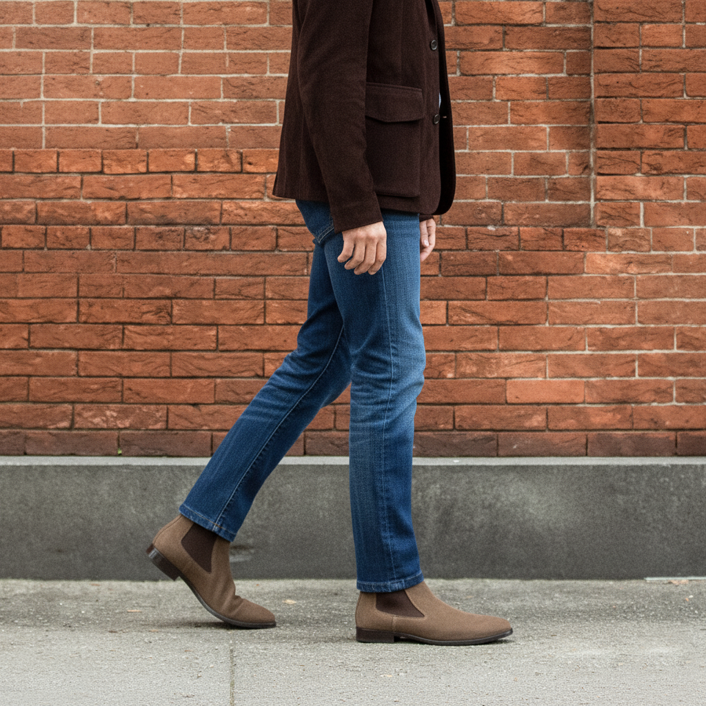 Dundalk Mens Leather Chelsea Boot - Light Brown
