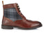 Kildare Mens Leather Designer Lace up Boot - Tan/Grey