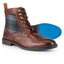 Kildare Mens Leather Designer Lace up Boot - Tan/Grey
