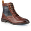 Kildare Mens Leather Designer Lace up Boot - Tan/Grey