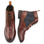Kildare Mens Leather Designer Lace up Boot - Tan/Navy
