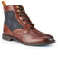 Kildare Mens Leather Designer Lace up Boot - Tan/Navy