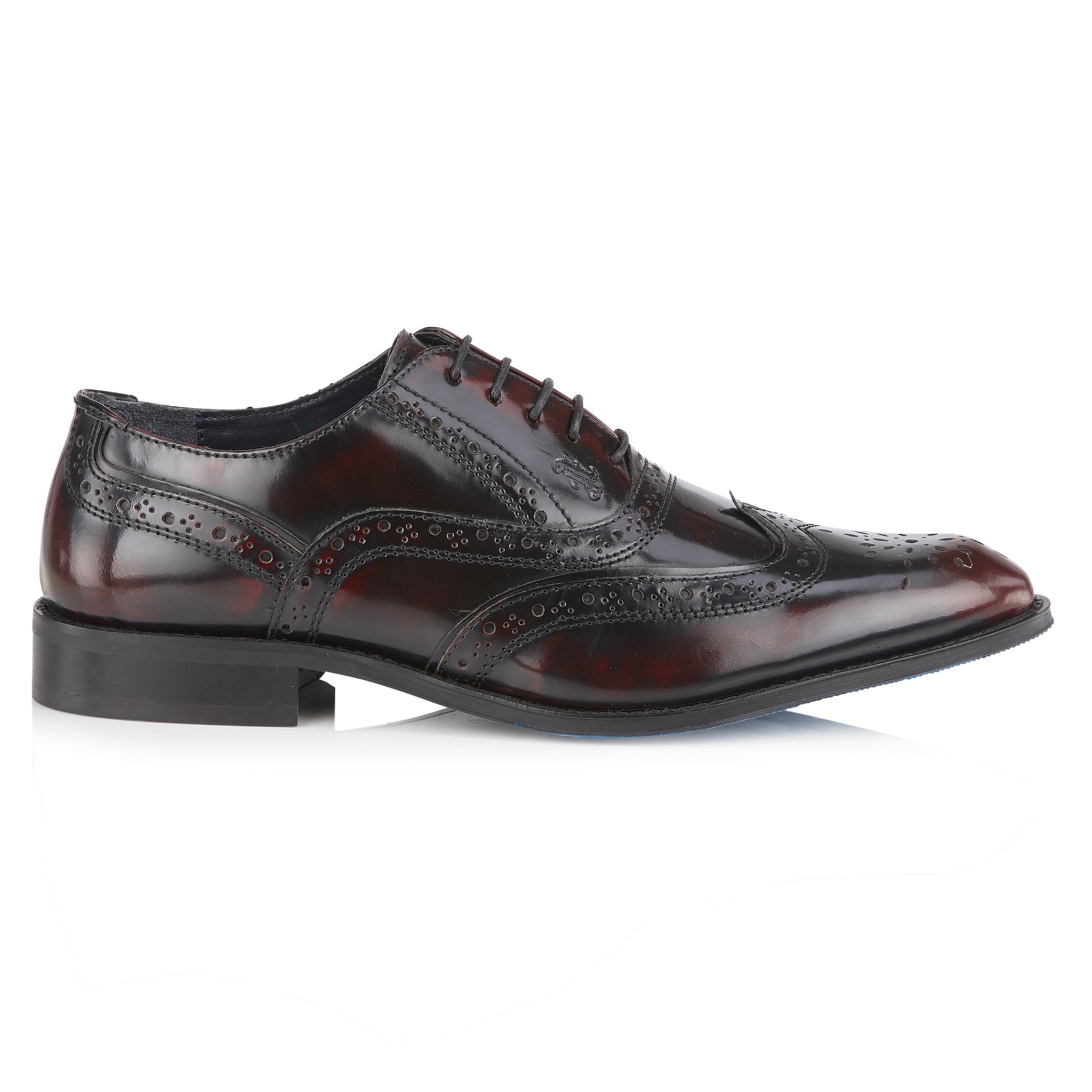 Kilkenny Mens Leather Star Brogue Shoe - Oxblood