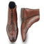 Liffey Mens Leather Lace up Pebble Grain Zip Boot