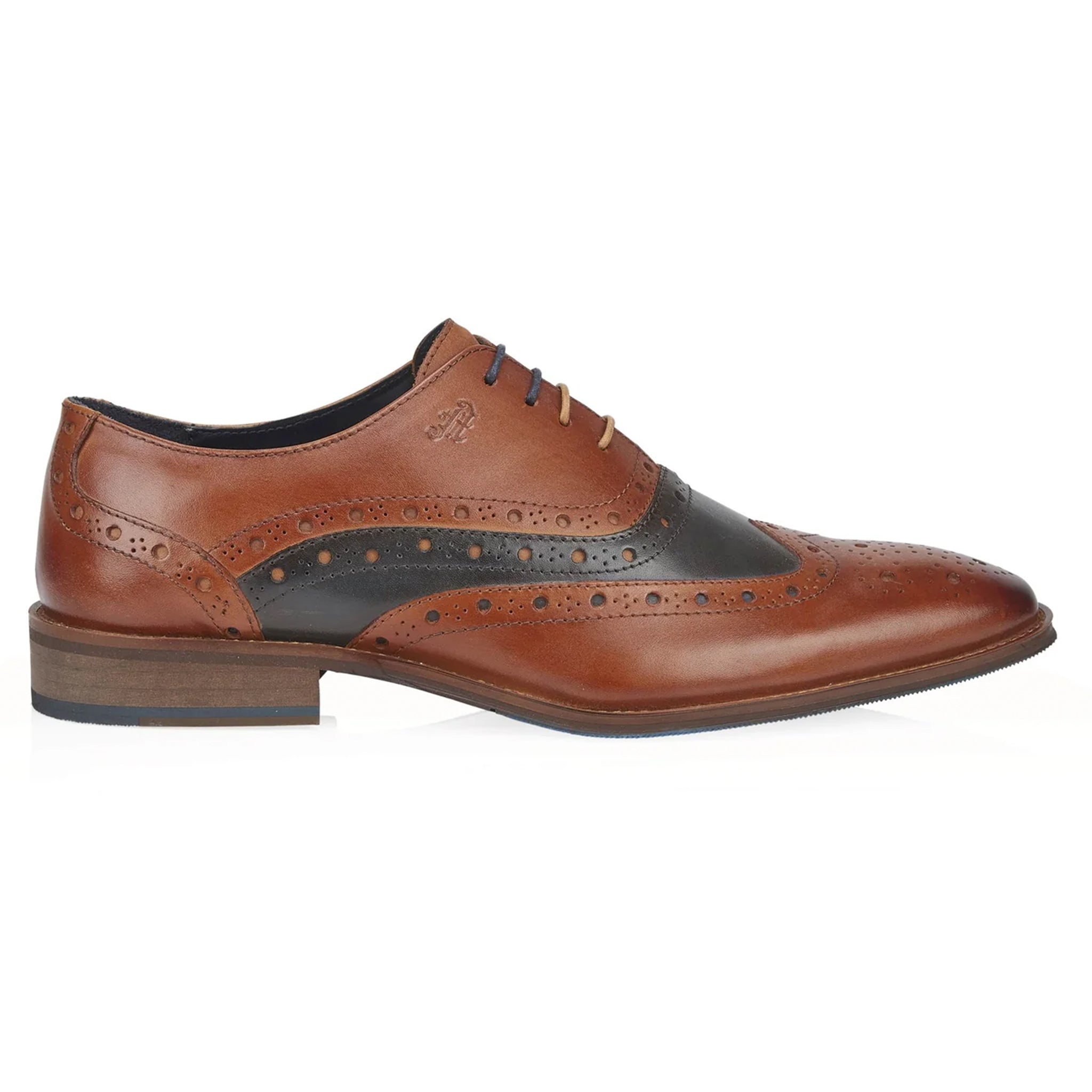 Roscommon Mens Leather Two Tone Brogue Shoe