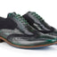 Wexford Mens Leather Two Tone Brogue Shoe - Green/Navy