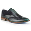 Wexford Mens Leather Two Tone Brogue Shoe - Green/Navy