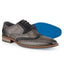 Wexford Mens Leather Two Tone Brogue Shoe - Grey/Navy