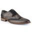 Wexford Mens Leather Two Tone Brogue Shoe - Grey/Navy