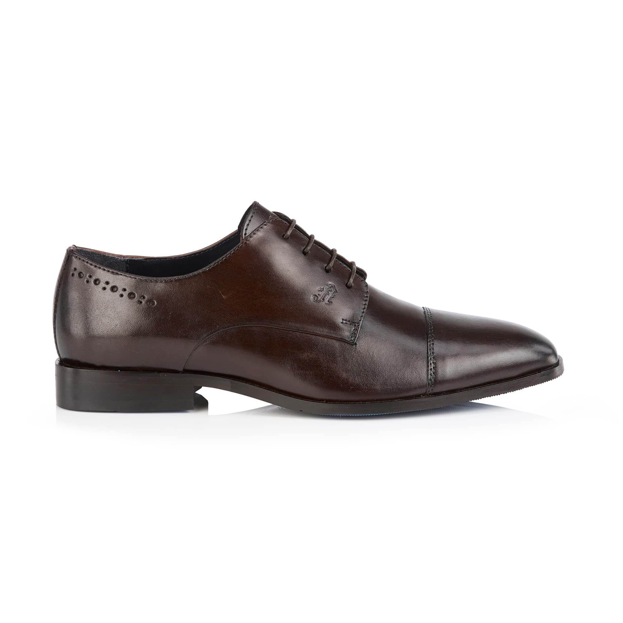 Bangor Mens Leather Toe Cap Lace Up Shoe - Amen Shoes 